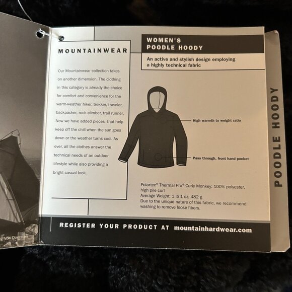 MOUNTAIN HARDWEAR Poodle Hoody Shaggy Fleece Pullover Sweater Jacket XS ~ NWT! - Picture 5 of 6